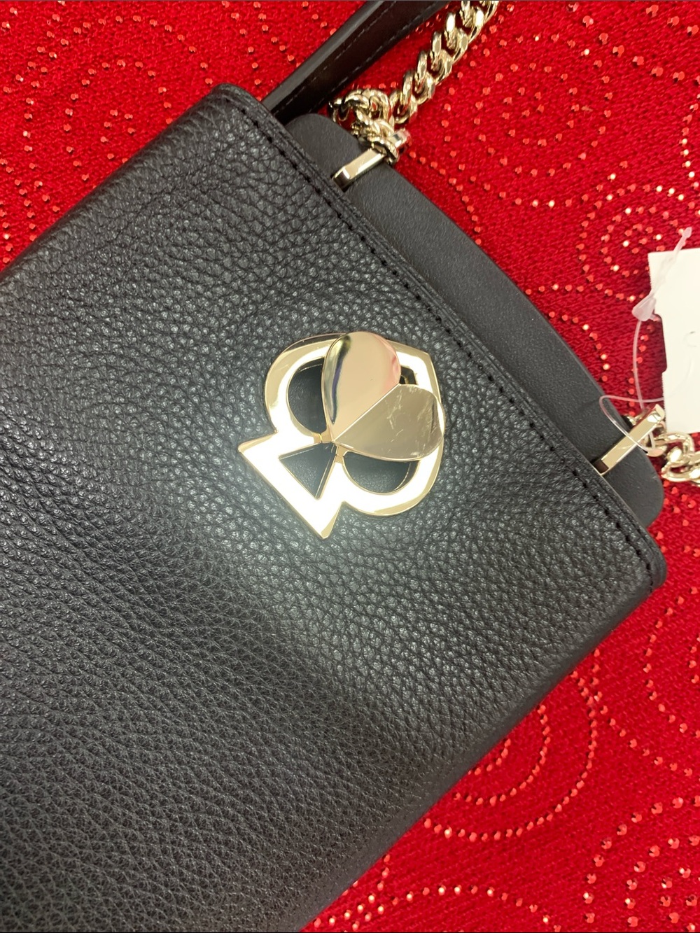 kate spade Black Pebbled Leather Crossbody with Gold Spade Emblem - Picture 7 of 9
